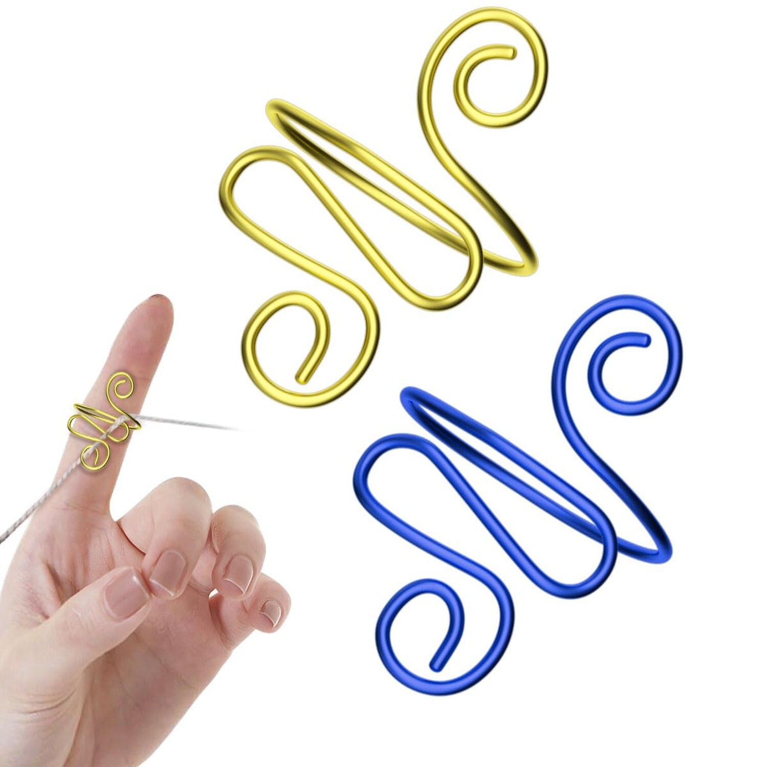 2PCS Crochet Ring, Adjustable Crochet Tension Ring, Yarn Tension Ring for Cro...