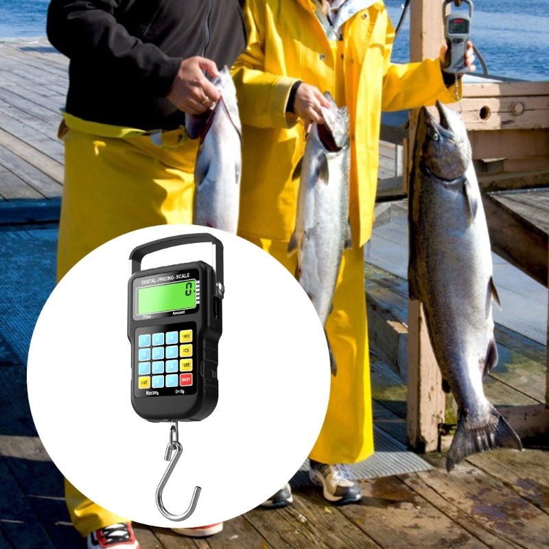 Digital Scale LCD Backlit Screen Electronic Fishing Scale 110lb Hanging Scale
