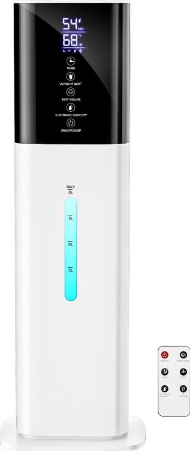 8L Lrge Room Ultrasonic Cool Mist Humidifier 7 Color Light Essential Oil Tray