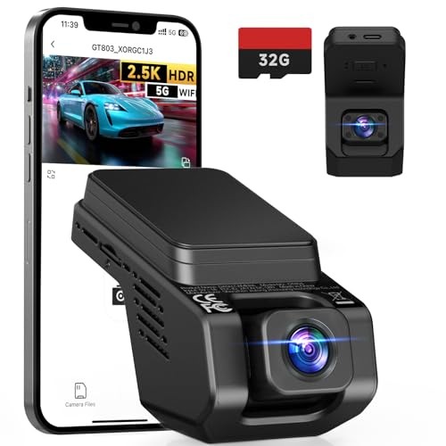 BLACK - 2.5K+1080P Dual Camera for Cars, 32GB Card Included, GT802