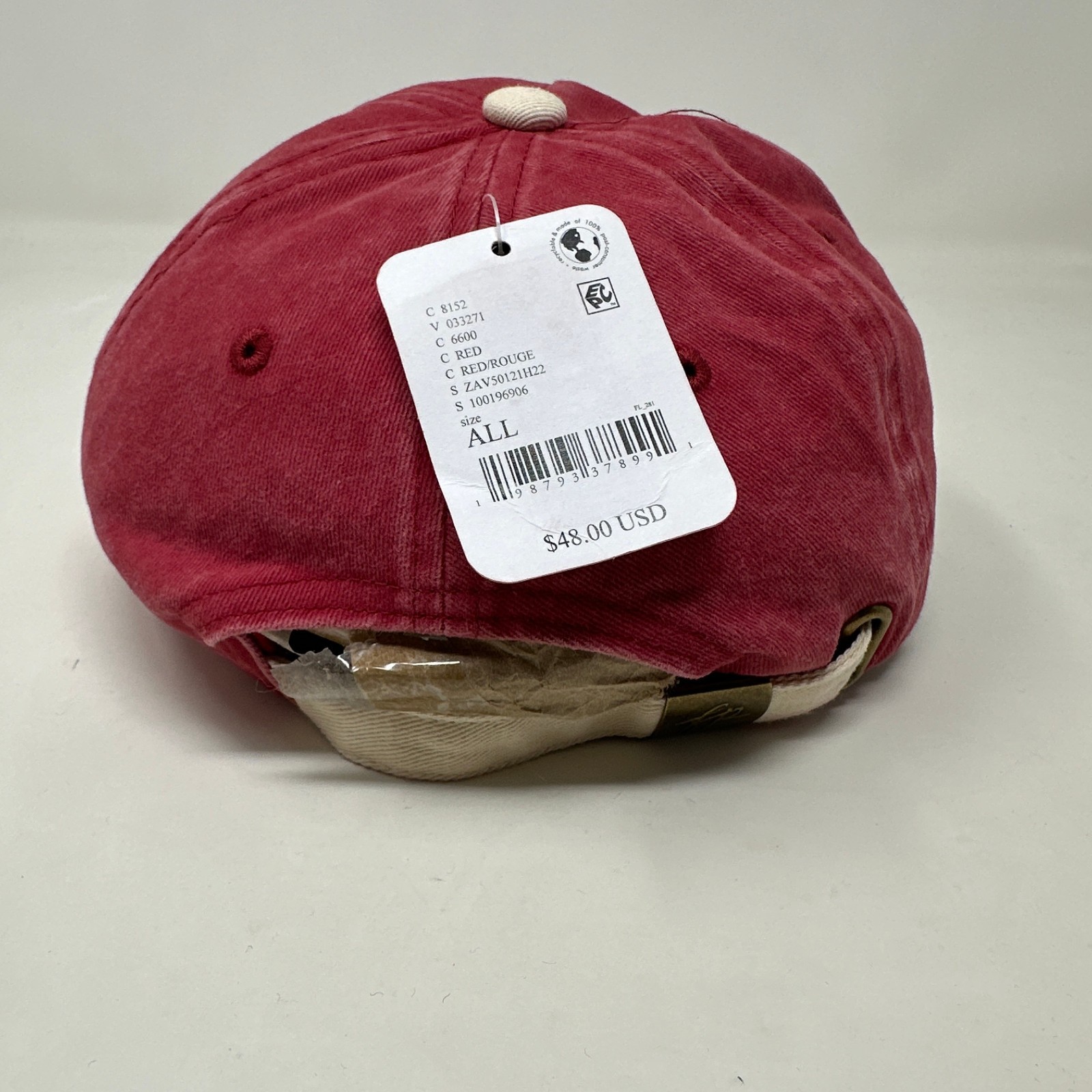Free People Movement Hat Women OS Red Nautical Yacht Club Anchor Crest