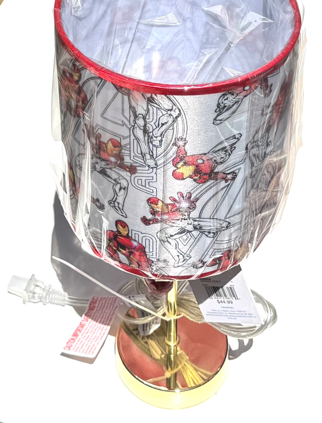 Marvel Avenger Ironman Lamp 15" H Kids Stick Table Lamp w/Pull Chain - Gold Base