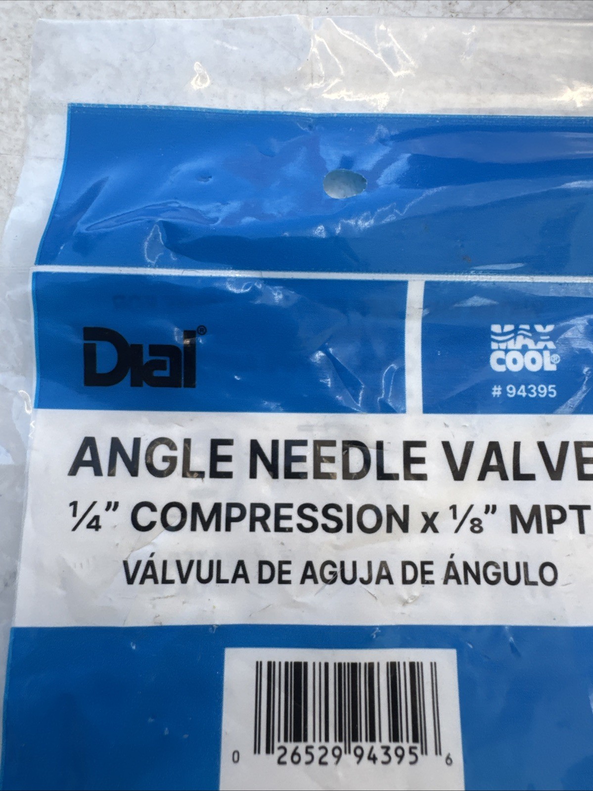 New- Dial- Max Cool- Angle Needle Valve- 1/4" Compression x 1/8" MPT- 94395