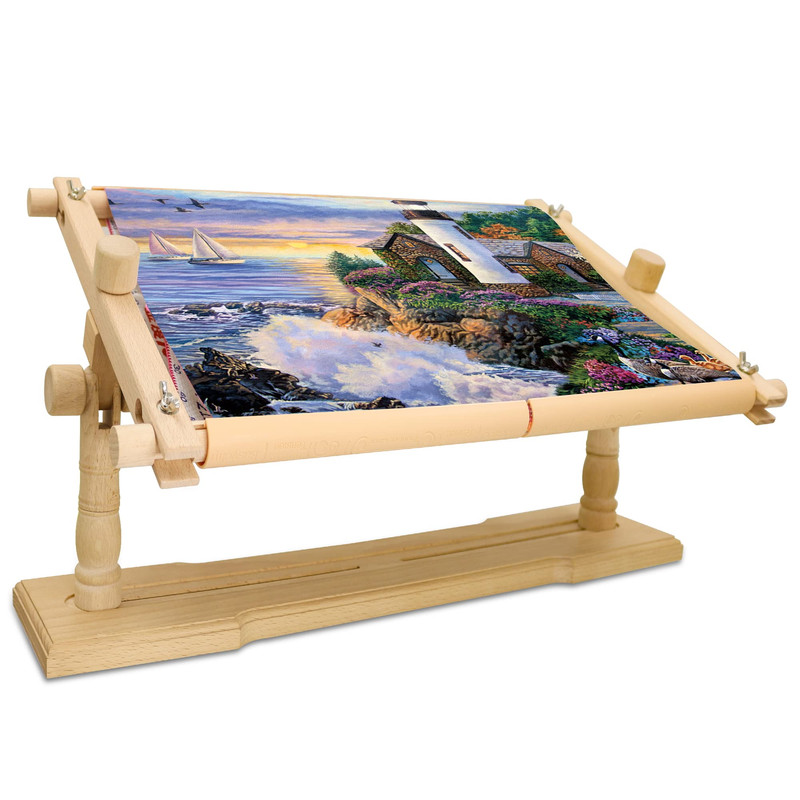Jasvelly Embroidery Frame Stand - Adjustable Cross Stitch Scroll Frame Beech