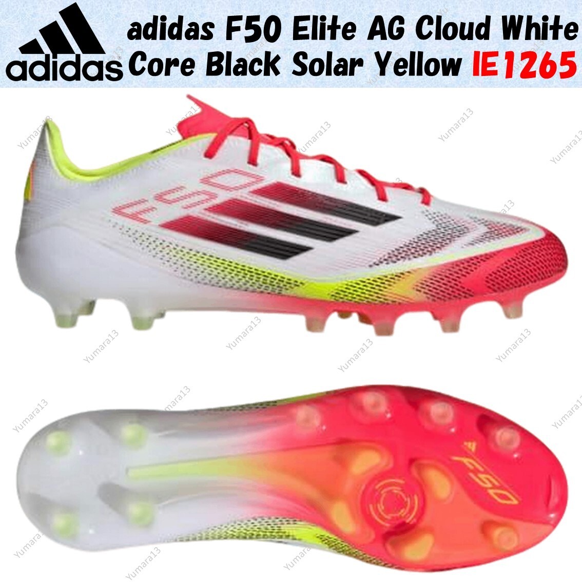 adidas F50 Elite AG Cloud White Core Black Solar Yellow IE1265 Men's Size