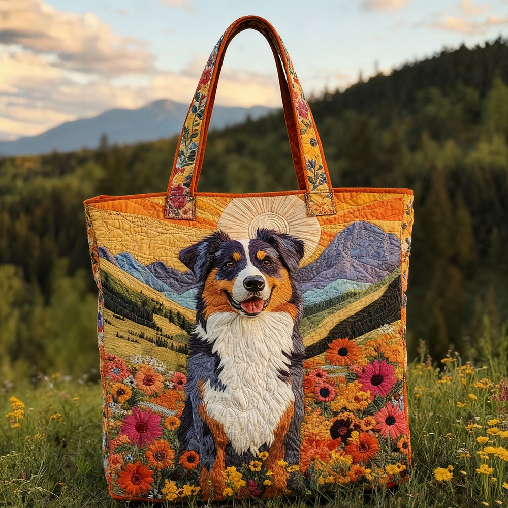 Quilted Embroidery Canvas Tote Bag Shopping Travel Women Casual Lifestyle Bag 41
