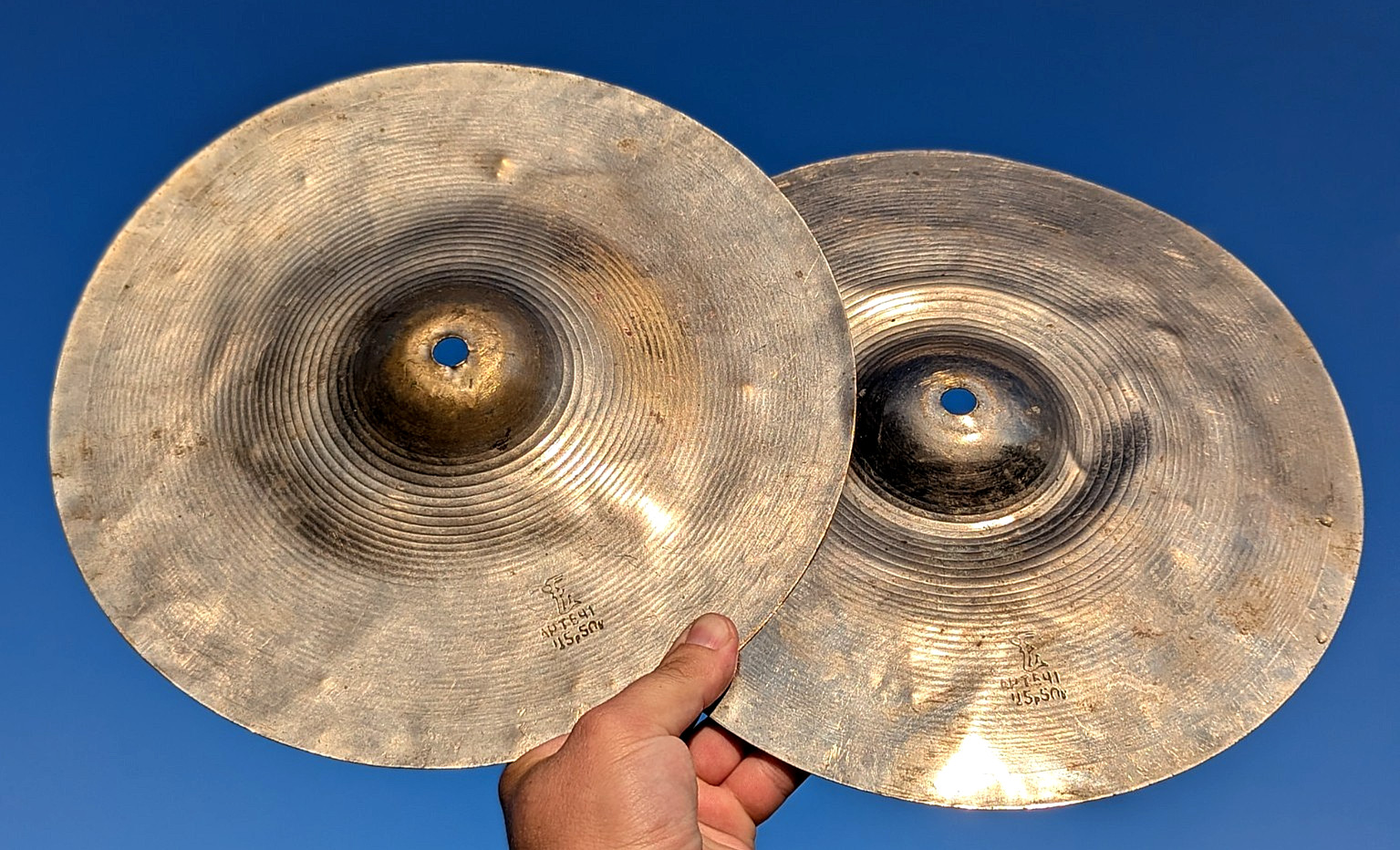 Vintage ARTECHI 11.5 Hi Hat Cymbals Pair Made in Turkey Drum Cymbals