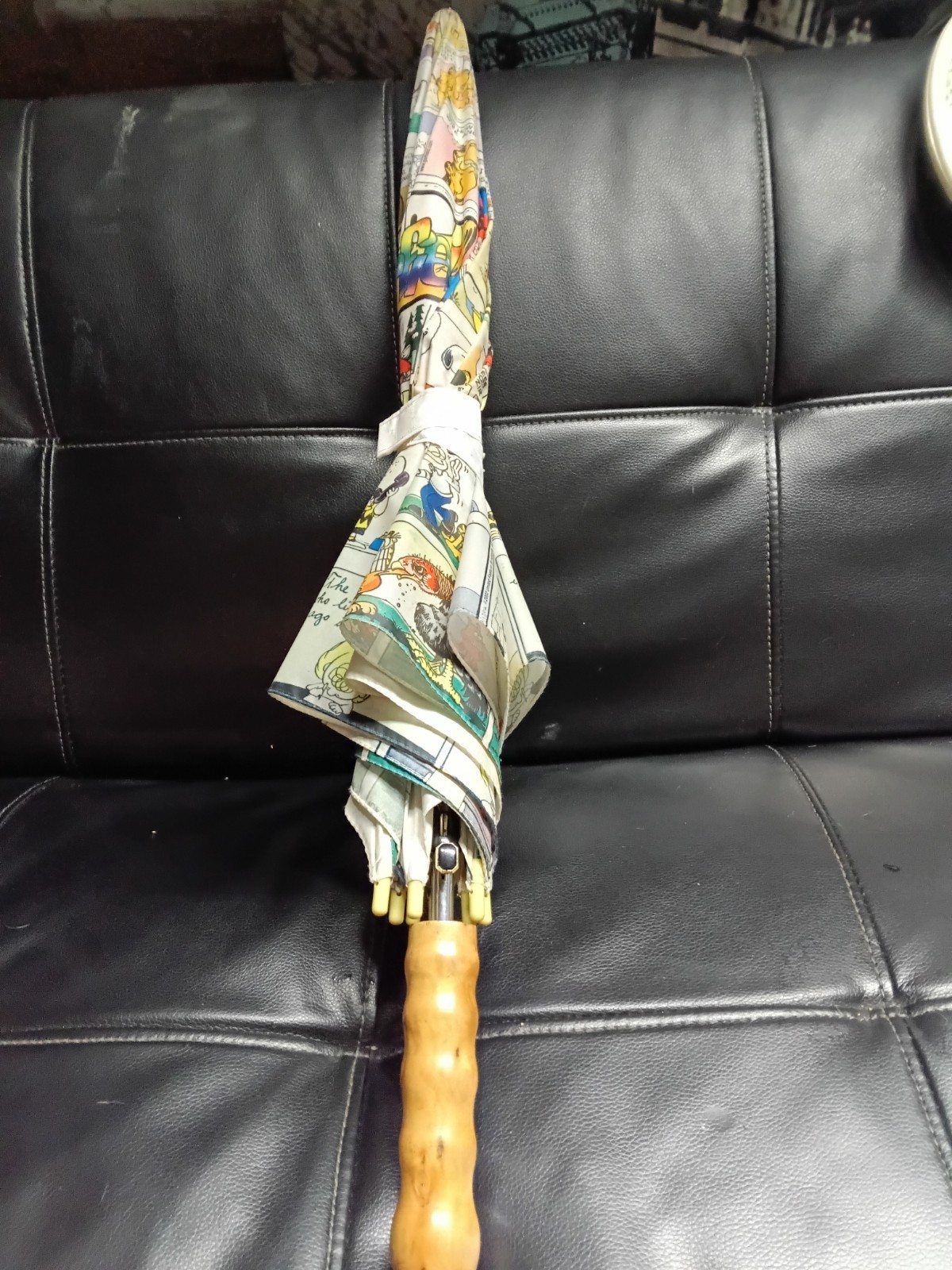 Herald-Journal Comic Strip Print Umbrella White