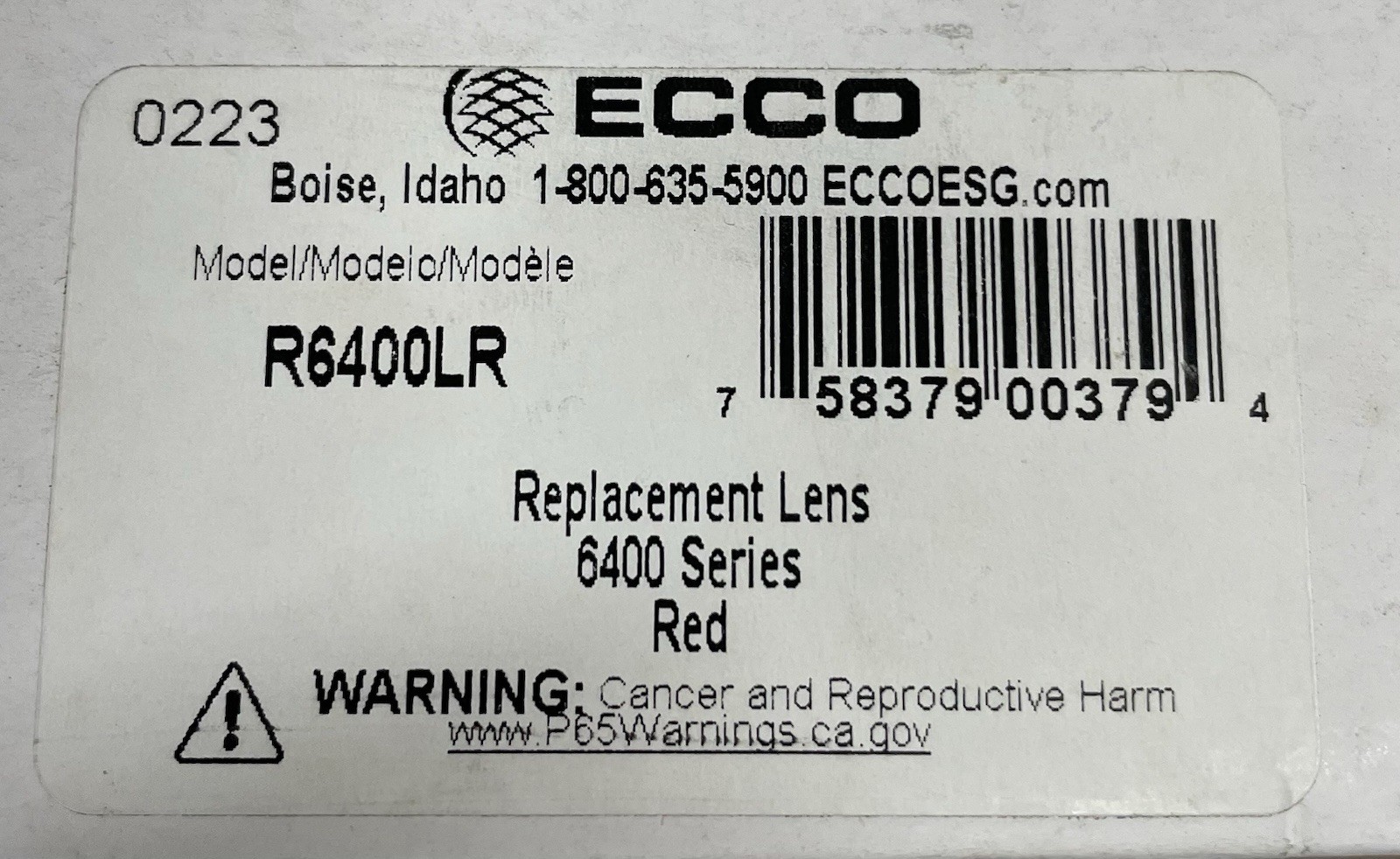Ecco RSD Lens ( Red ) R6400LR