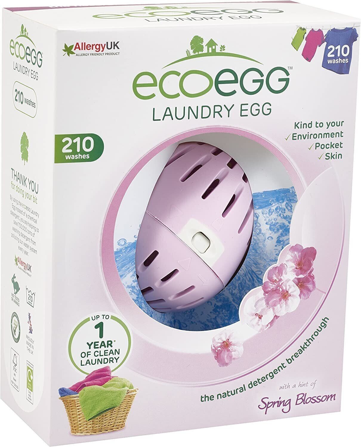 Ecoegg Laundry Egg SPRING BLOSSOM 210 Loads, Replaces Wash Detergent
