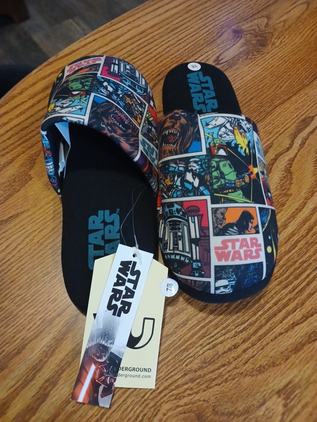 Star Wars Comic Strip Slippers Vanilla Underground NWT