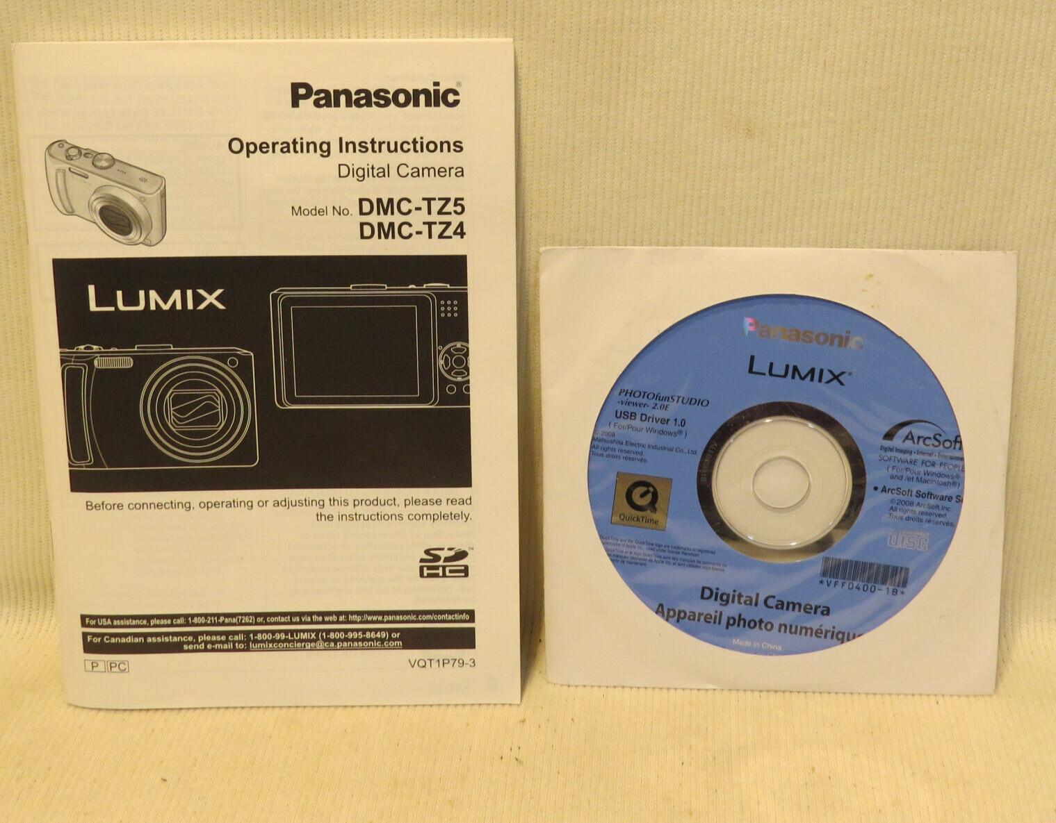 Panasonic Lumix Driver & Software Disc 2008 PHOTOfunStudio 2.0e USB for Camera
