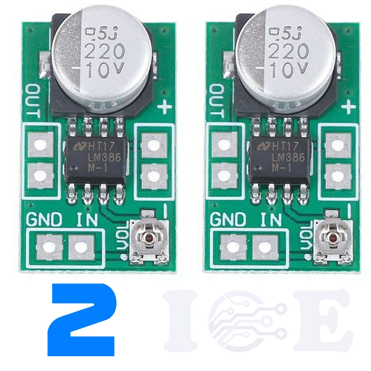 2pcs Mini LM386 DC 3-10V Micro Audio Power Amplifier Amp Board Module 750mW New