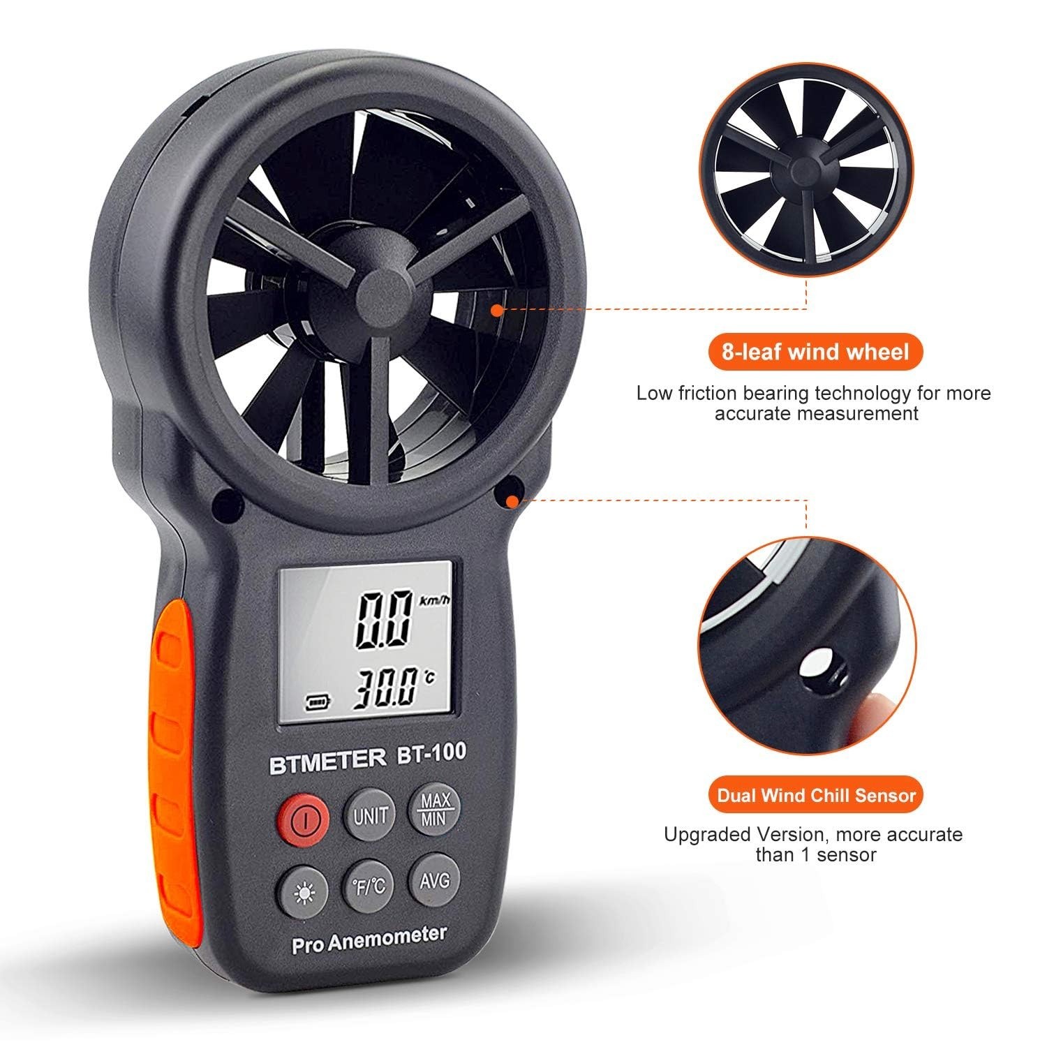 User-Friendly Anemometer for Home Use with Temperature Measurement Features