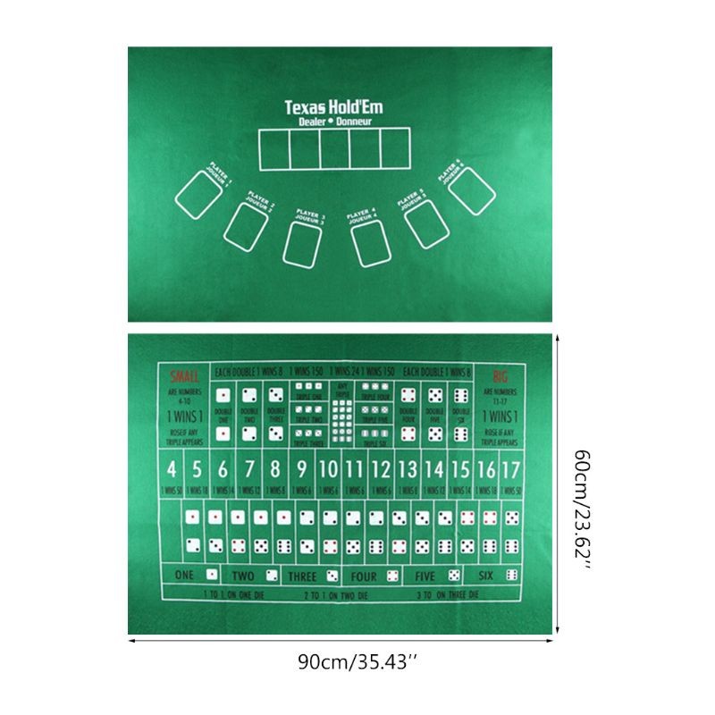 Hold em Tablecloth Flannel 21 Points Table Mat Game Entertainment