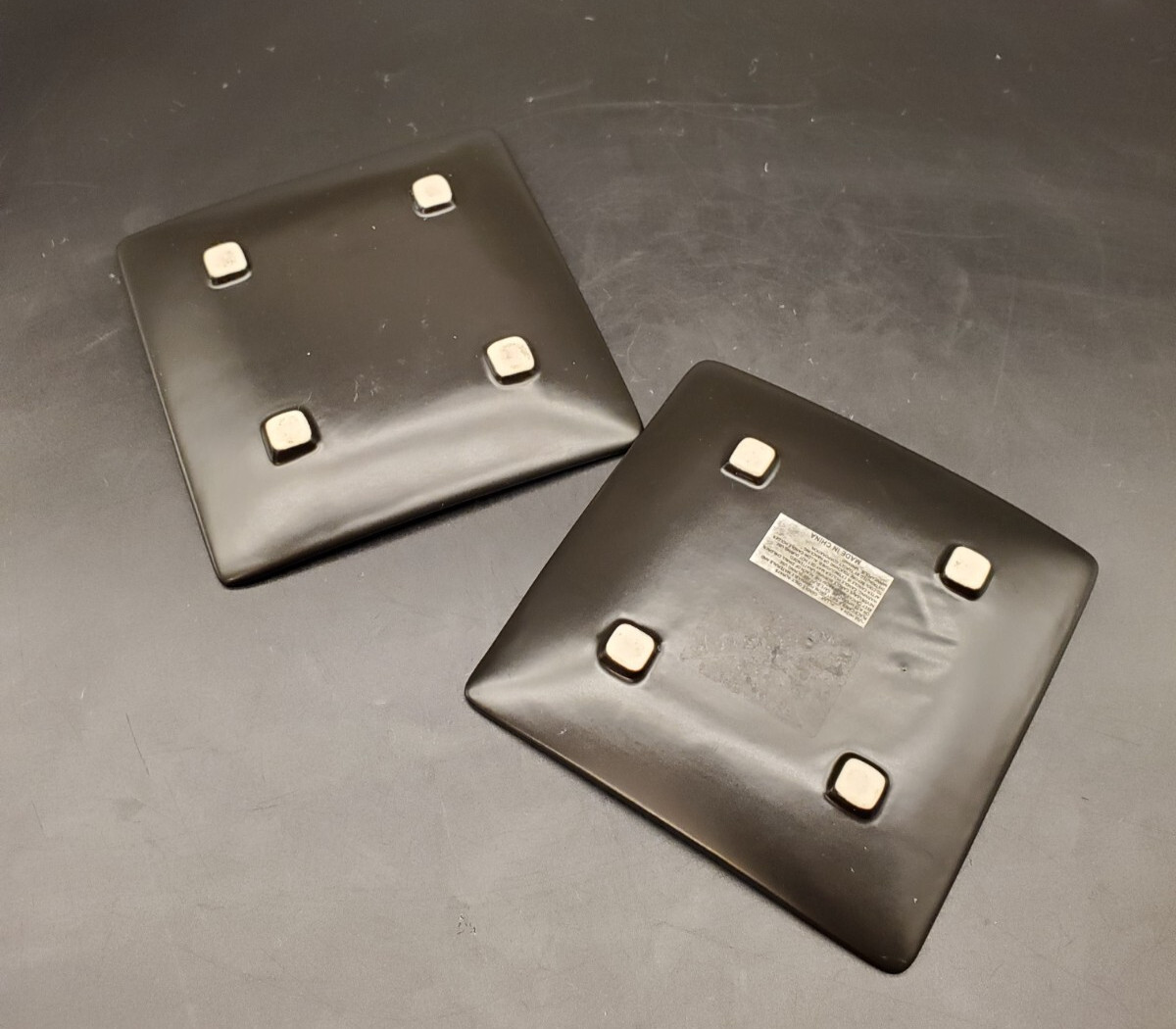 Matte Black Square Candle Plates