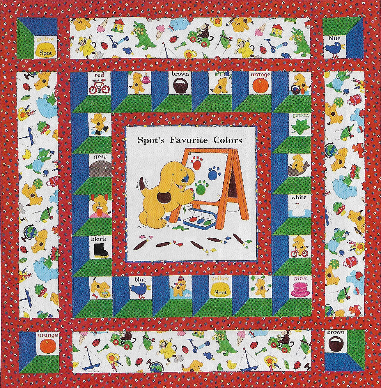Spot's Favorite Colors Child's Quilt quilting pattern instructions