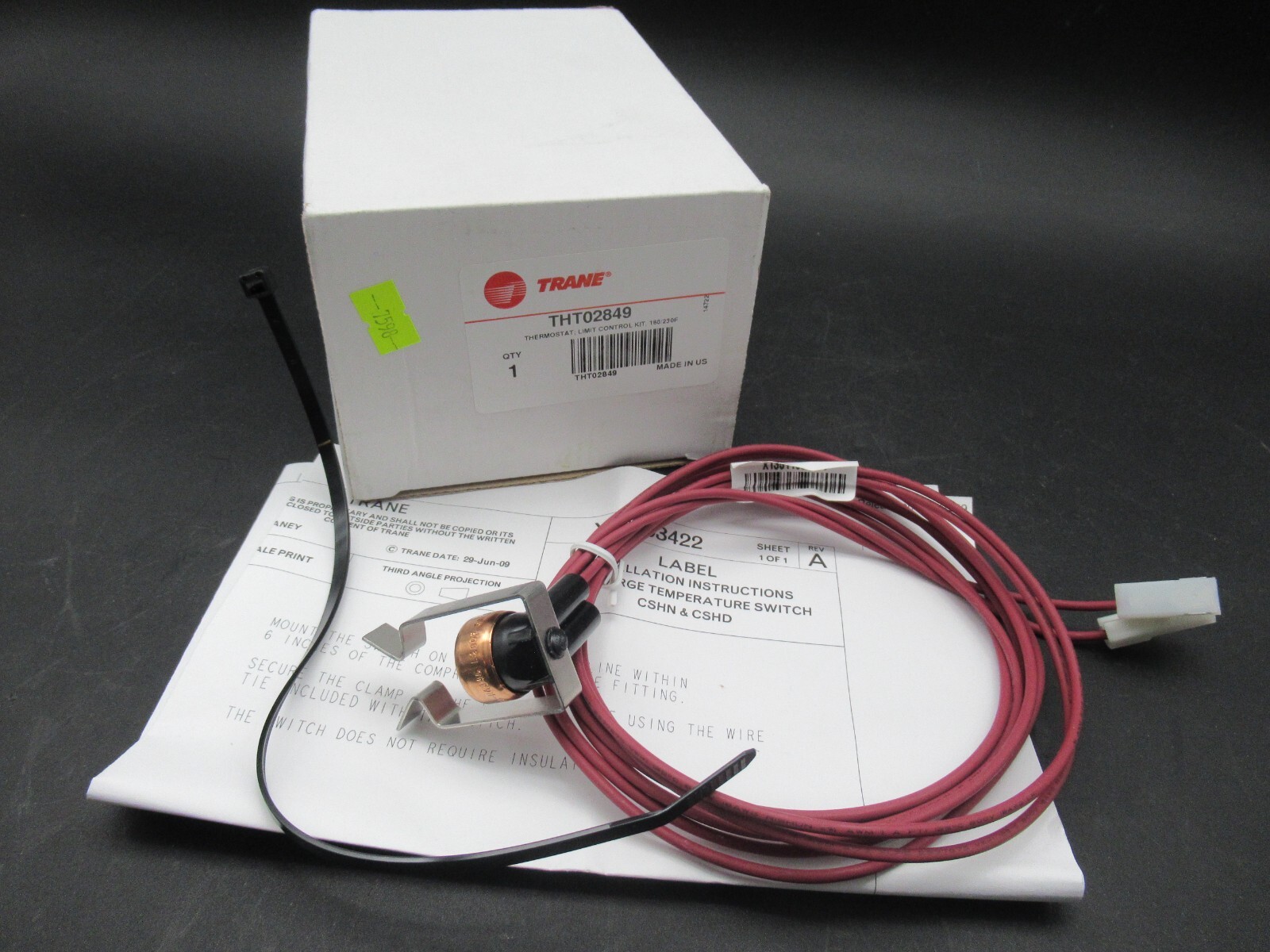 Trane THT02849 Limit Control Thermostat 180/230F *BRAND NEW*