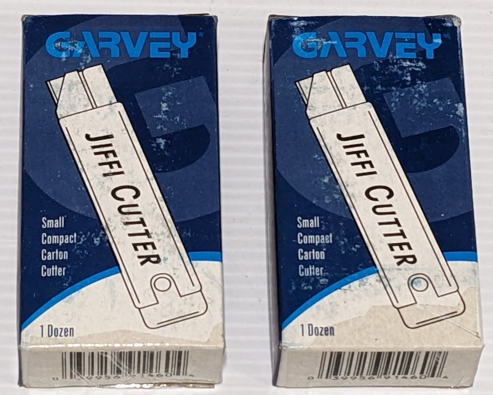 24) Garvey Products 40417 Jiffi Cutter Retractable Box Carton Cutters w/ Blades