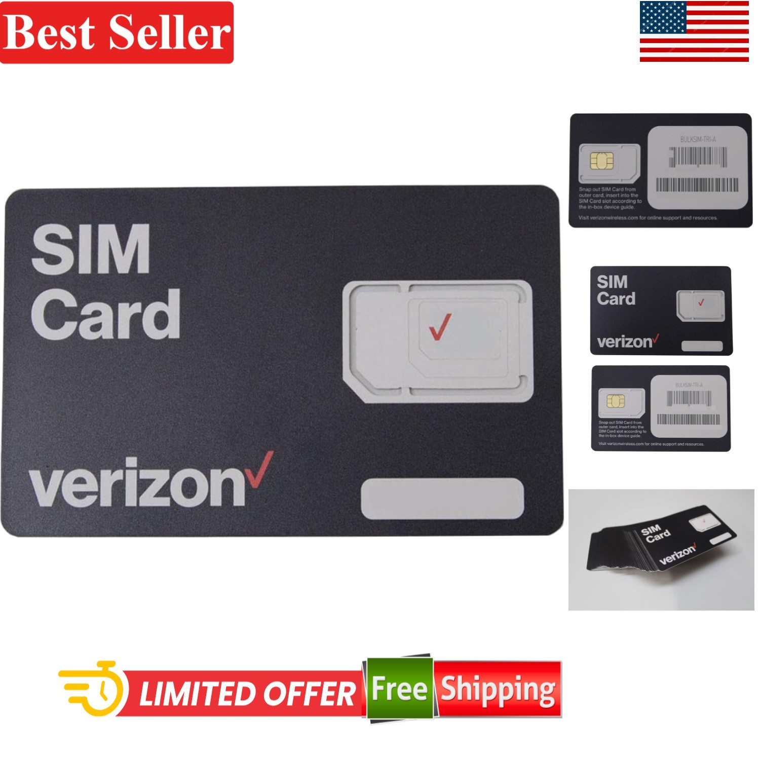 Versatile 4G LTE SIM Card - 3 Sizes (Nano/Micro/Standard) for Verizon Users