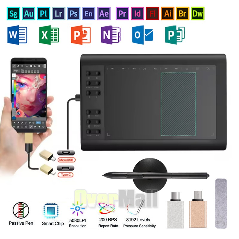 Digital Graphic Drawing Tablet with Screen Pen Display 22 Shortkey VIN1060 Plus