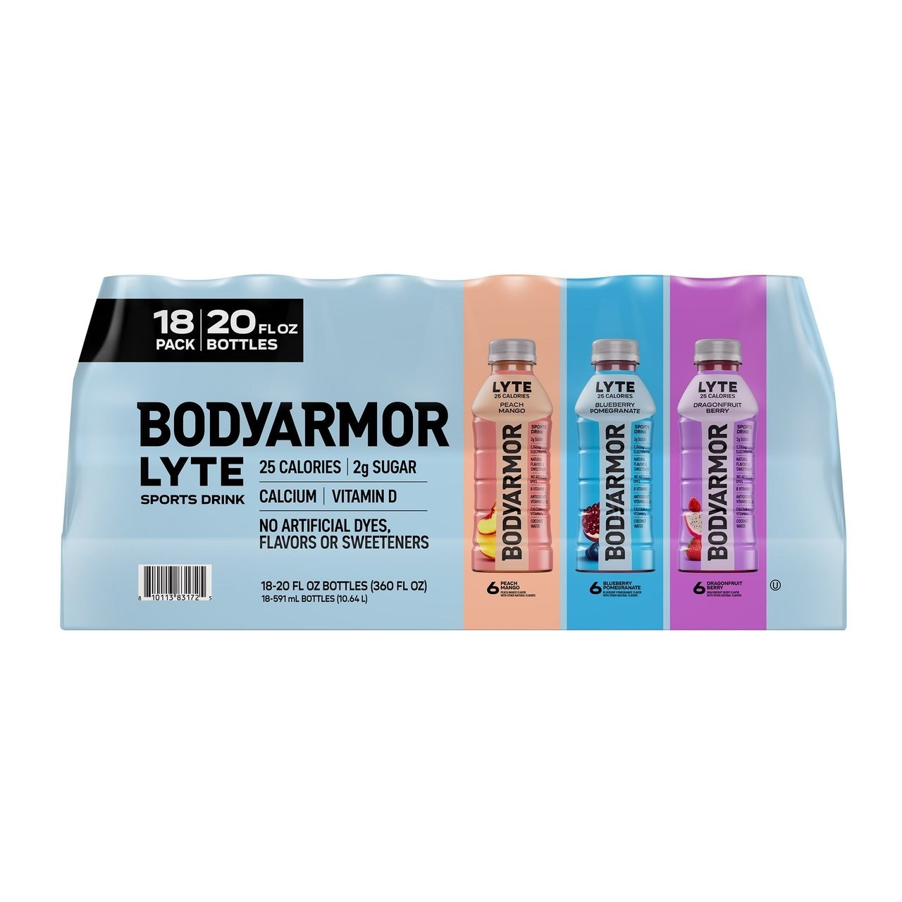 BODYARMOR LYTE Sports Drink Variety Pack Bottles, 20 fl. oz., 18 pk