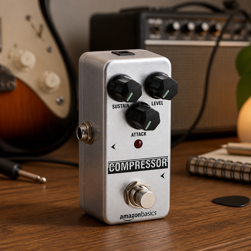 Amazon Basics Compressor Guitar Pedal – Fully Analog Circuit – New Open Box