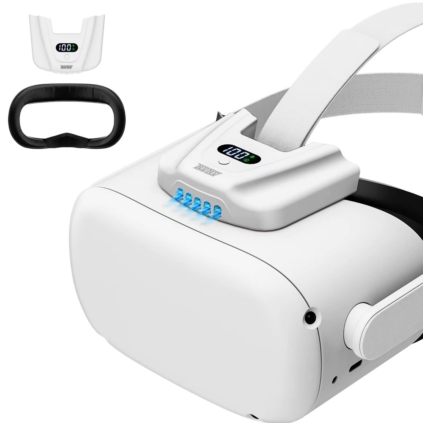 VR Fan for Oculus Quest 2,Anti-fogging Accelerated Air Flow Cooling Fan with ...