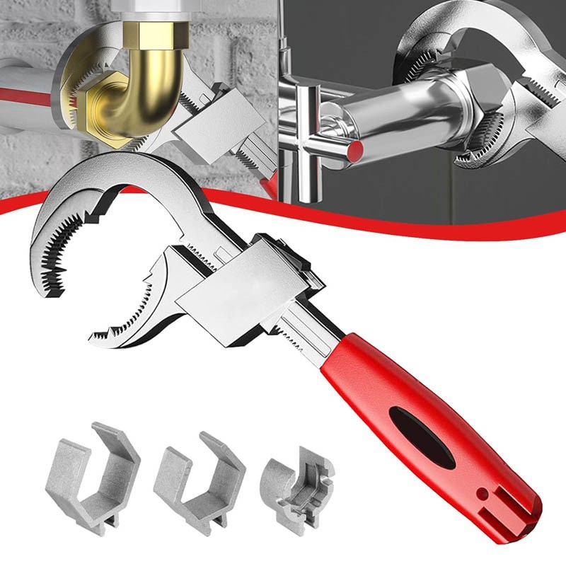 Universal Adjustable Double-Ended Wrench Set Large Opening Plumbing Sink Repair