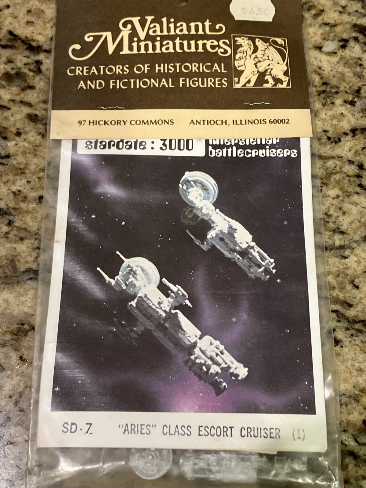 Valiant Miniatures Stardate 3000 SD-7 Aries Class Escort Cruiser Ship