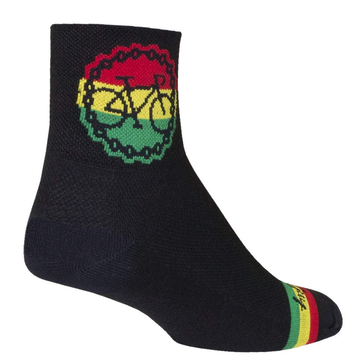 Socks - SockGuy - 3" Classic Rasta Ride S/M Cycling/Running NEW