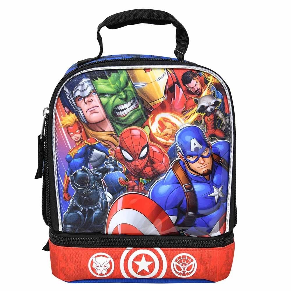Bioworld Kids Insulated Lunch Bag with Handle – Avengers Drop Bottom Rectangle L