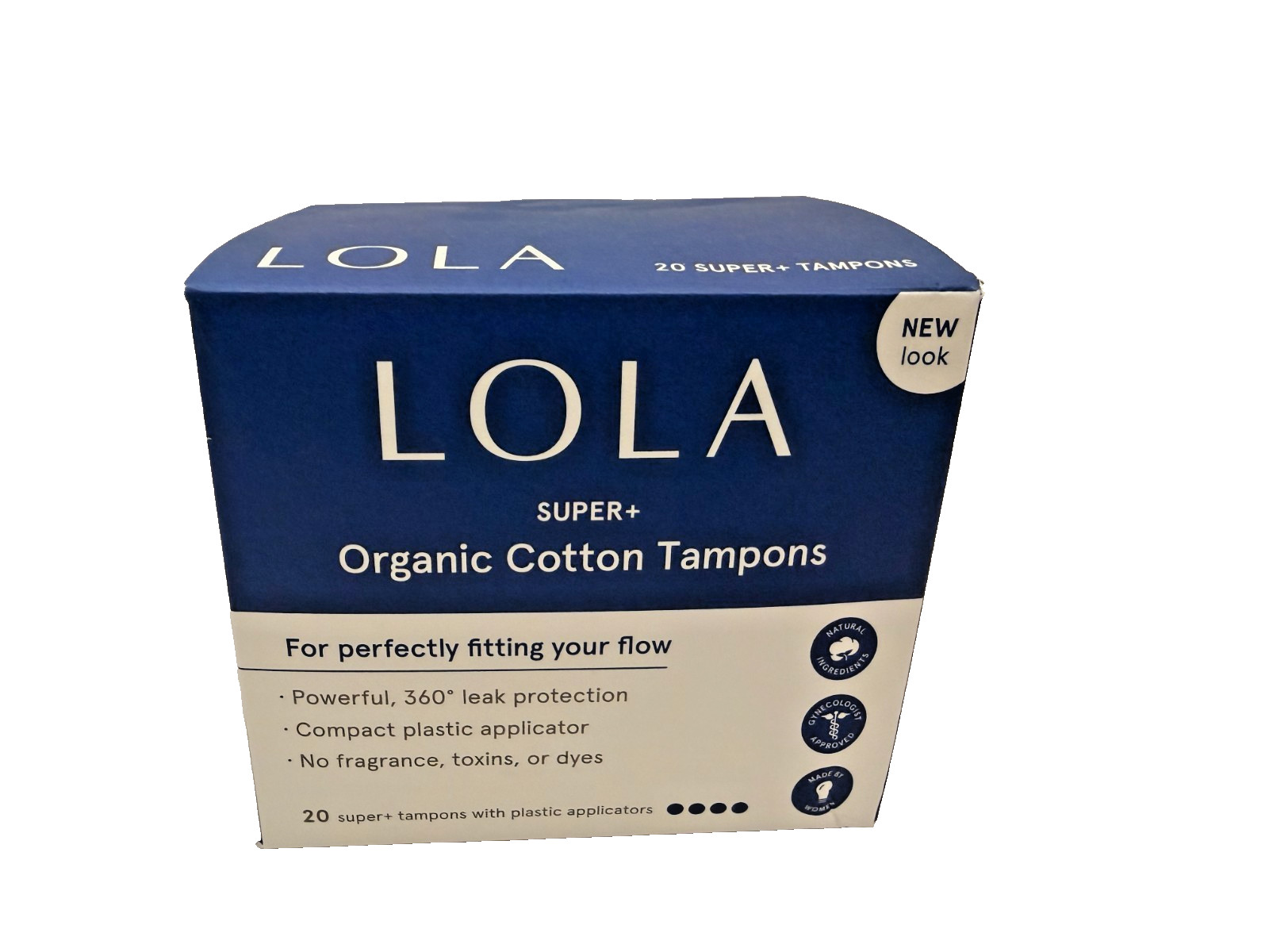 LOLA Super+ Organic Cotton Tampons - Lot of 2 Boxes - 40 Total Tampons