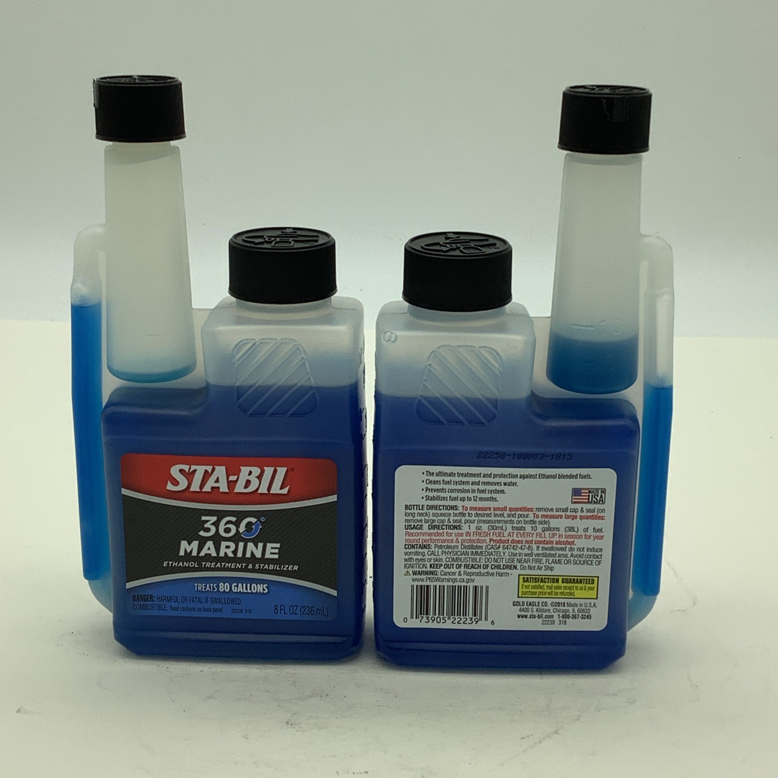 STA-BIL 360 Marine Ethanol Treatment and Fuel Stabilizer - 8 Fl Oz. Pack Of 2