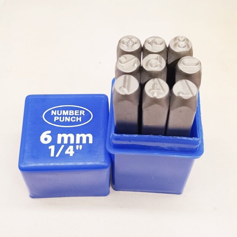 Number Metal Stamp Set, 1/4" 6mm, Digital 0 to 9, Steel Numbers Punch Set