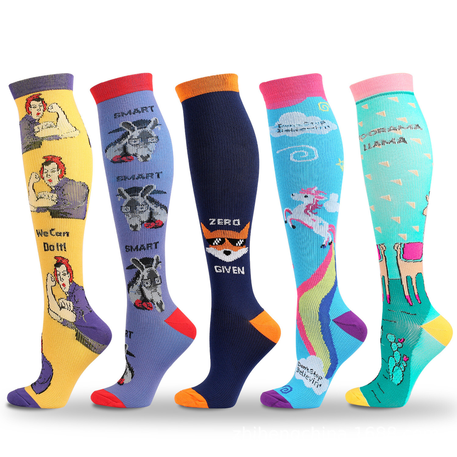5 Pairs Compression Socks for Women Circulation Running Medical 20-30 mmHg