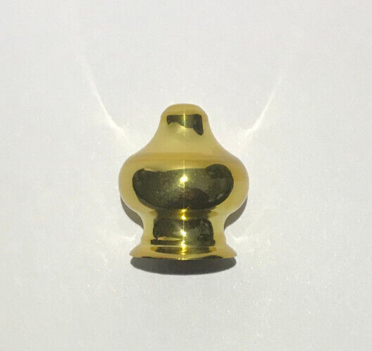 New 1" Brass Handel Syle Lamp Finial, 1/4-27F Tap, Polished & Lacquered #BF959