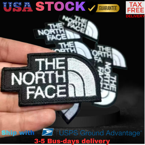 North face Black & White 2.5" Embroidered Patches Sew/Iron On Embroidery Patches
