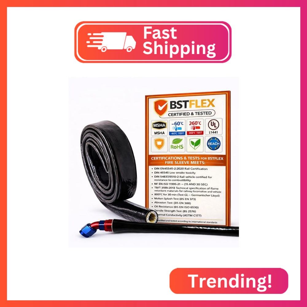1"(25mm) ID Heat Shielded Fire Thermo Armor Fire Sleeve Silicone Coated Fibergla