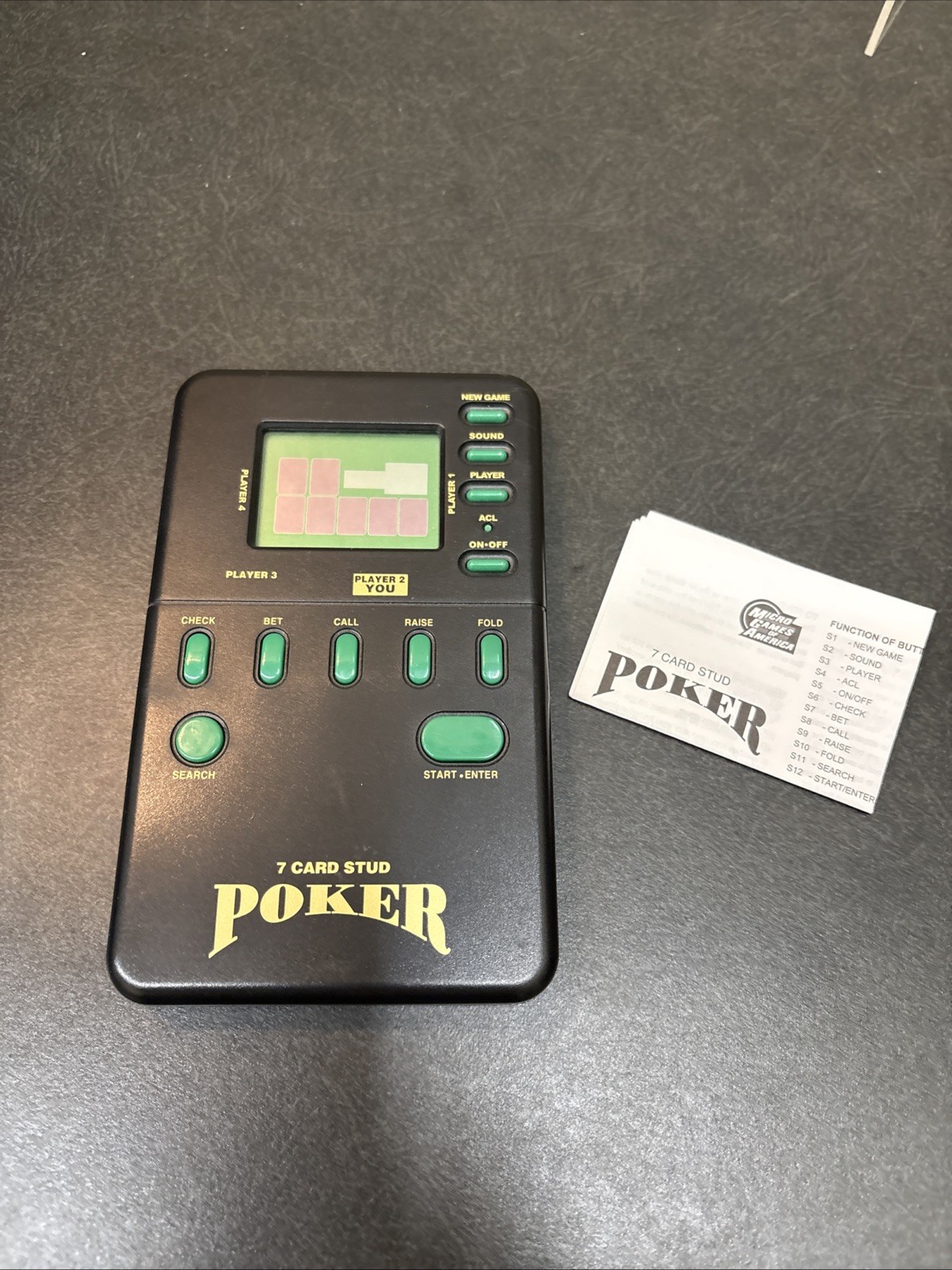 1995 Micro Games Of America Las Vegas Casino Corner 7 Card Stud Poker~Tested
