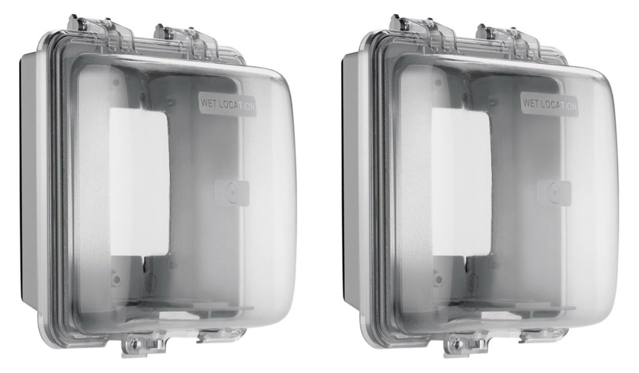 (2) Eaton WIU-2X-F-L Extra Duty Weatherproof Box/In-Use Cover 2 Gang 60 Config.
