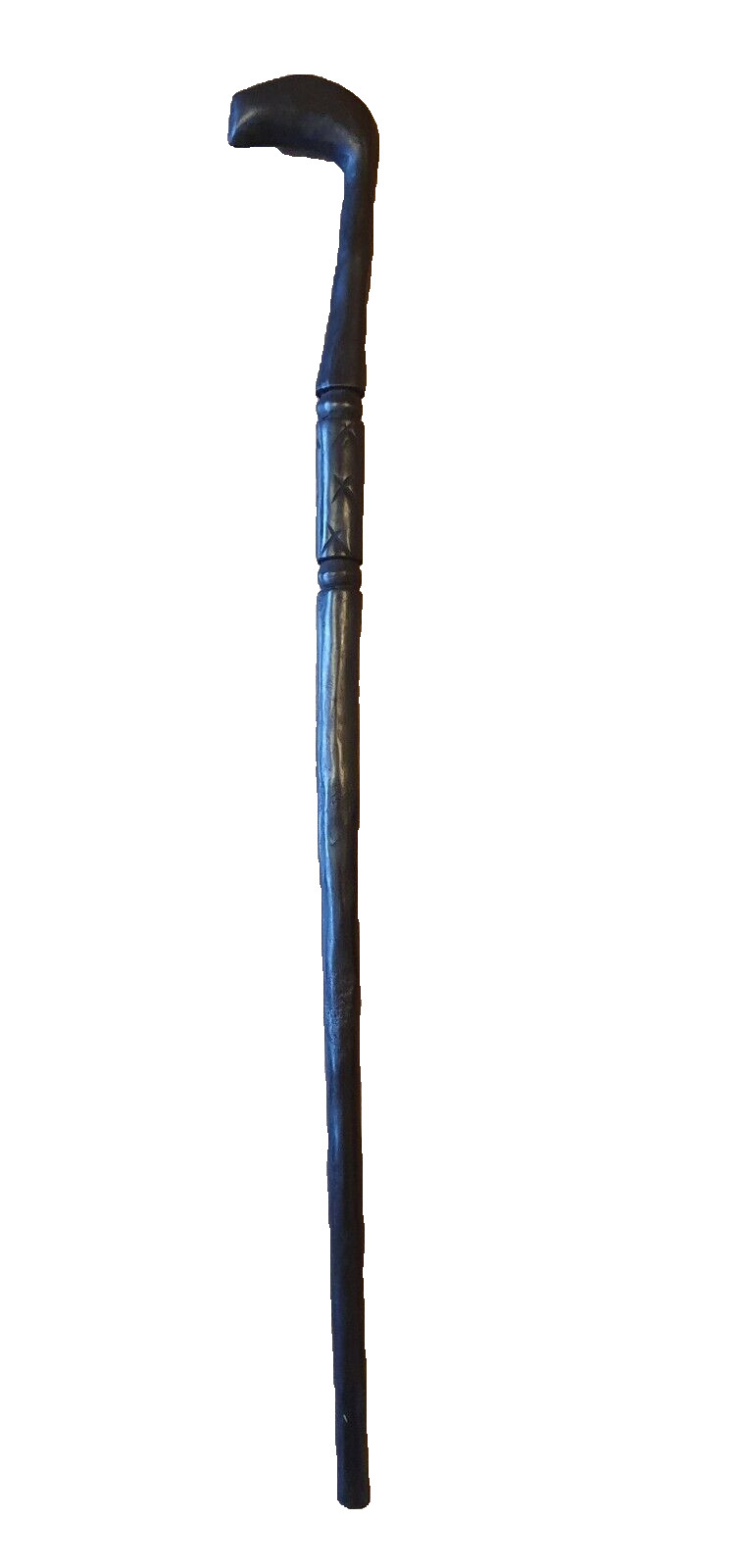 Antique Wooden Ebony Walking Stick Cane