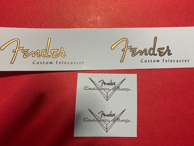 Fender '60 Custom Telecaster Waterslide Headstock Decal 2 per listing CT62