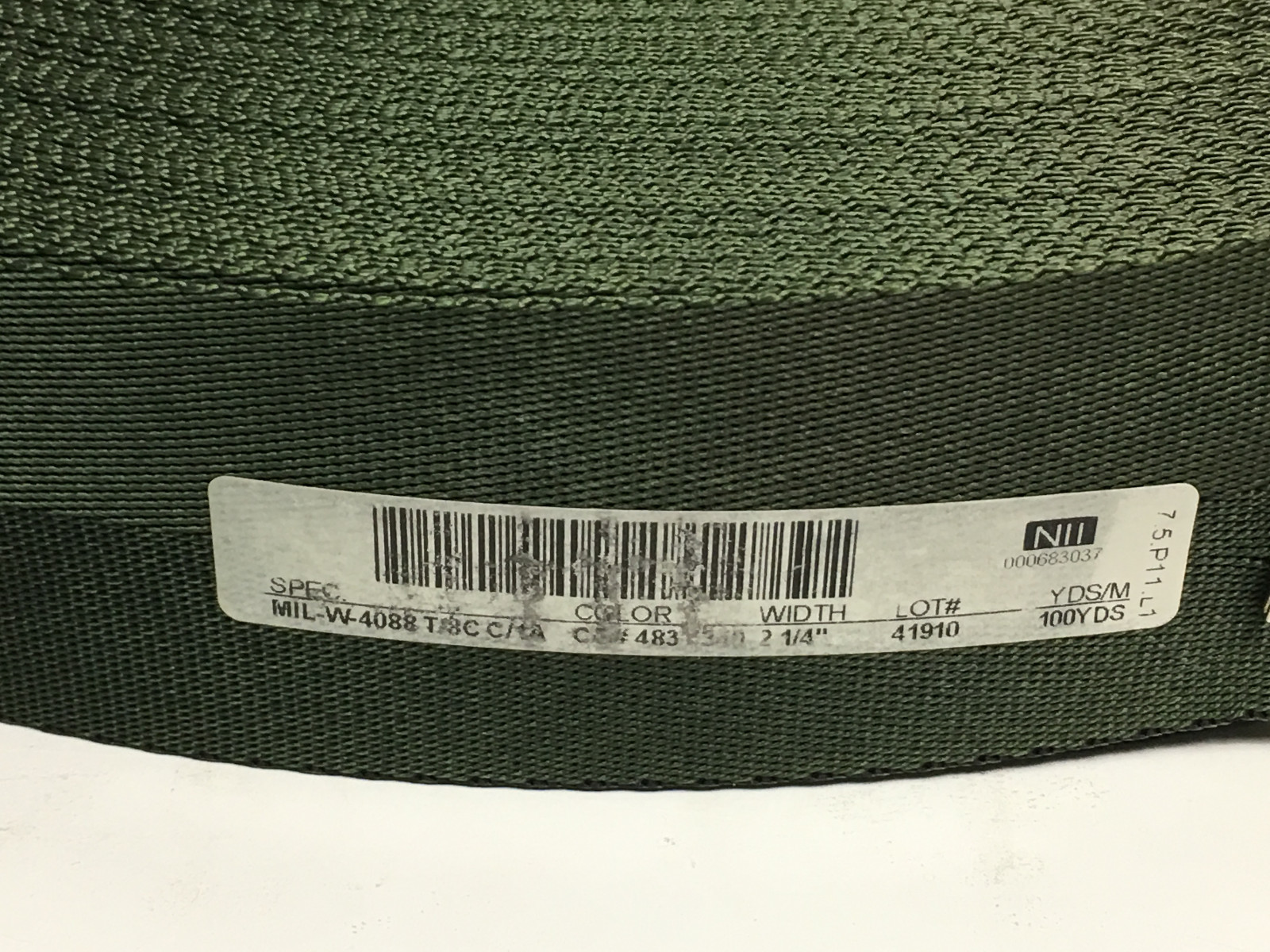 2 1/4 Inch 2.25" MilSpec Military Webbing MIL-W-4088 T/8C C/1A CAMO GREEN