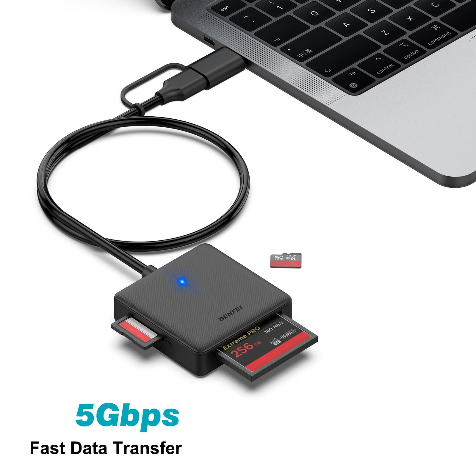 Memory Card Reader, BENFEI 4in1 USB 3.0 and 4-IN-1 C/A