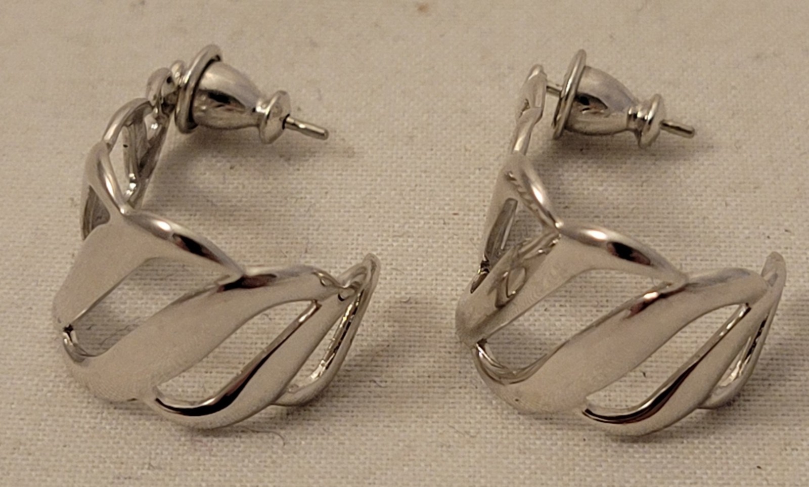 Monet Silver Tone Post Earrings