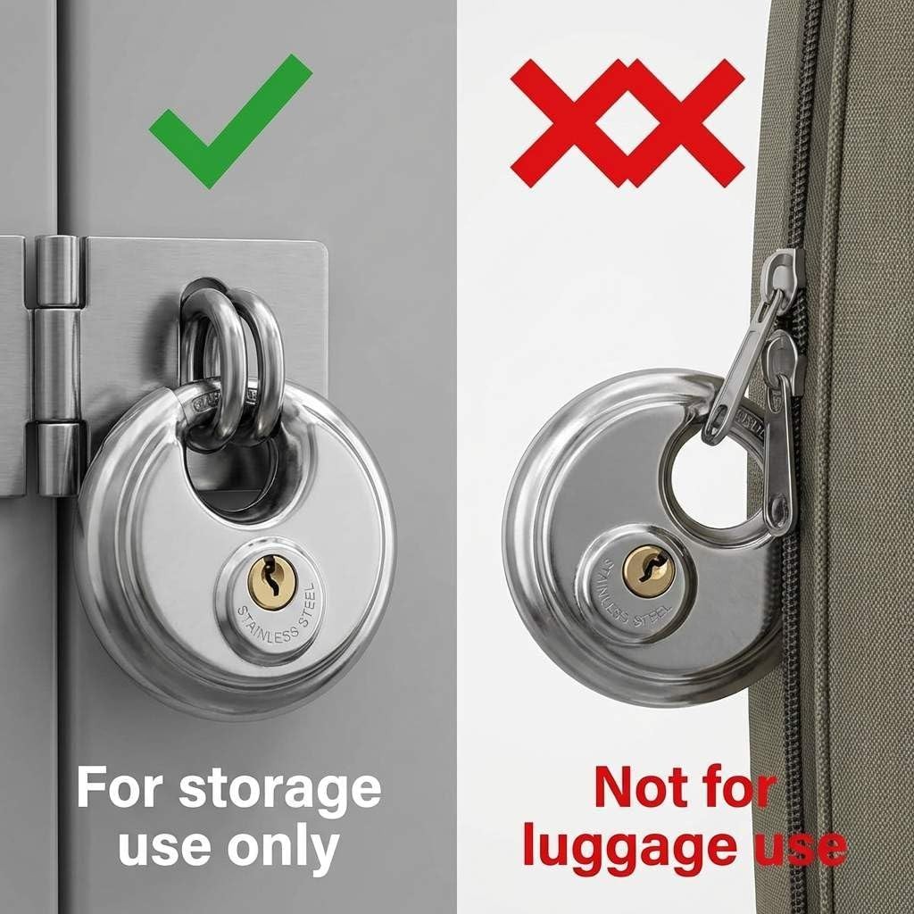 QWORK 2 Pack Disc Lock Heavy Duty Keyed Different for Storage