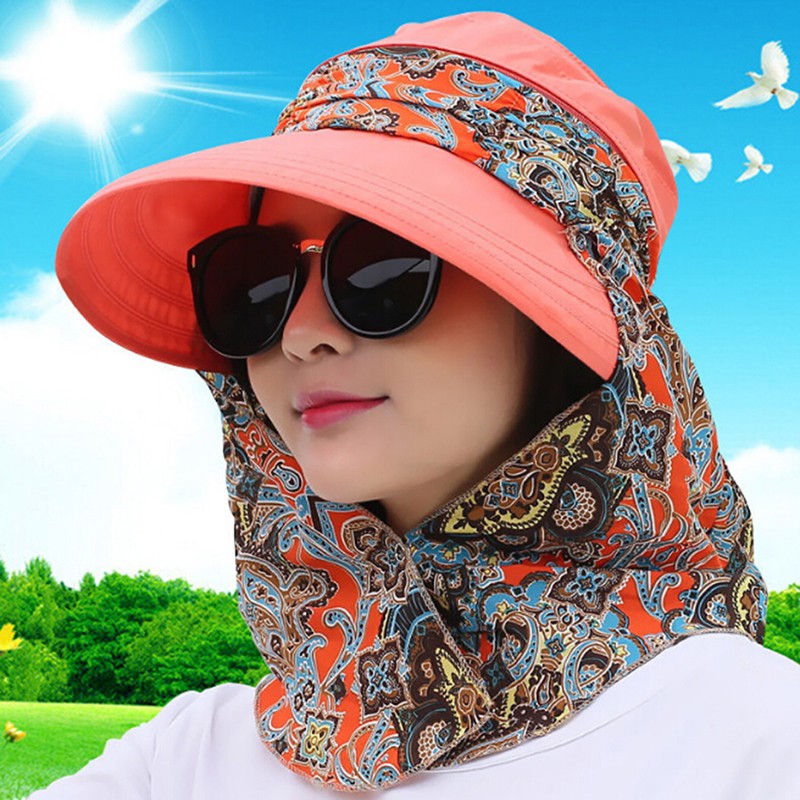 Women Foldable Anti-UV  Sun Hat Face Protection Hats Wide Big Brim Sum~qkSSQH
