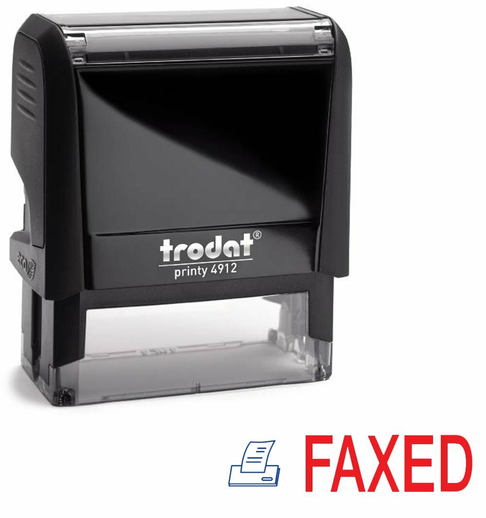 Trodat  4912 Self-Inking 2 Color FAXED Stamp, 3/4 x 1-7/8" impression