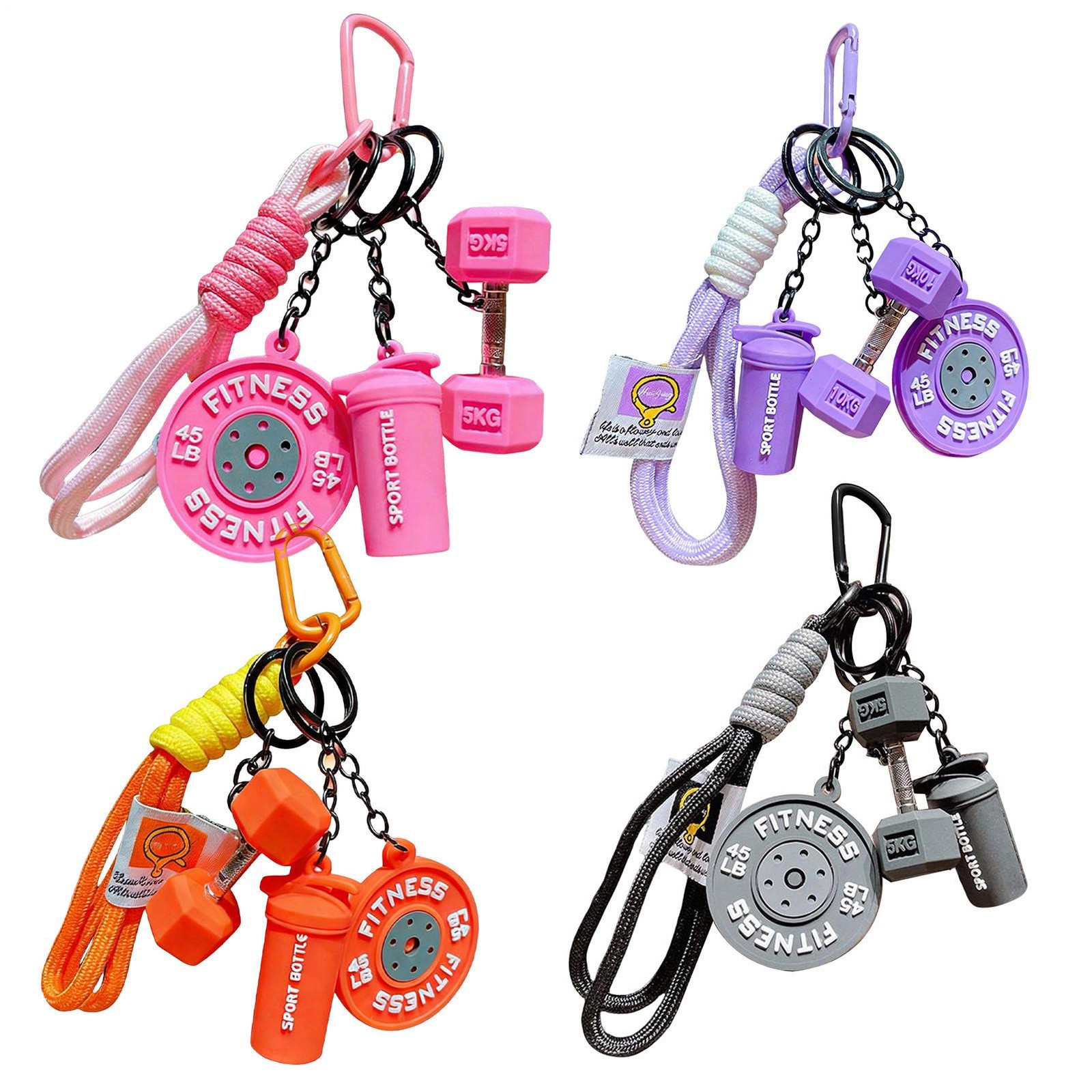 Fitness Keychain Weightlifting Keyring Gift Sports Gym Lovers For Workout Bags